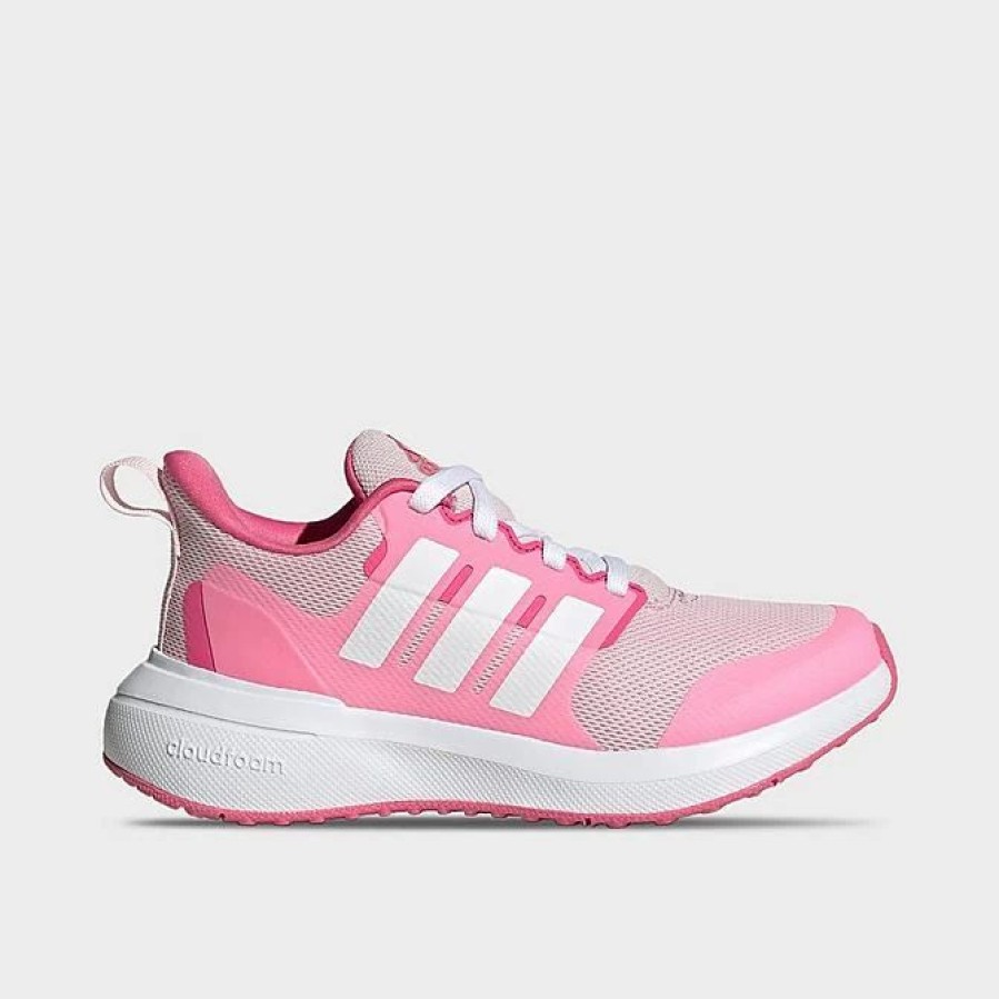 Kids * | Big Kids' Adidas Fortarun 2.0 Cloudfoam Lace Casual Shoes Clear Pink/Cloud White/Bliss Pink Id2361 672