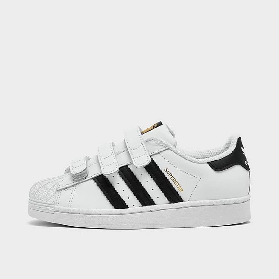 Kids * | Little Kids' Adidas Originals Superstar Hook-And-Loop Casual Shoes White/Black Ef4838 100