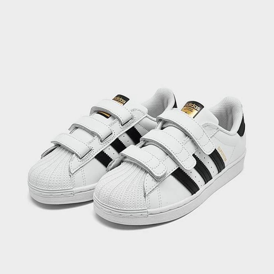 Kids * | Little Kids' Adidas Originals Superstar Hook-And-Loop Casual Shoes White/Black Ef4838 100