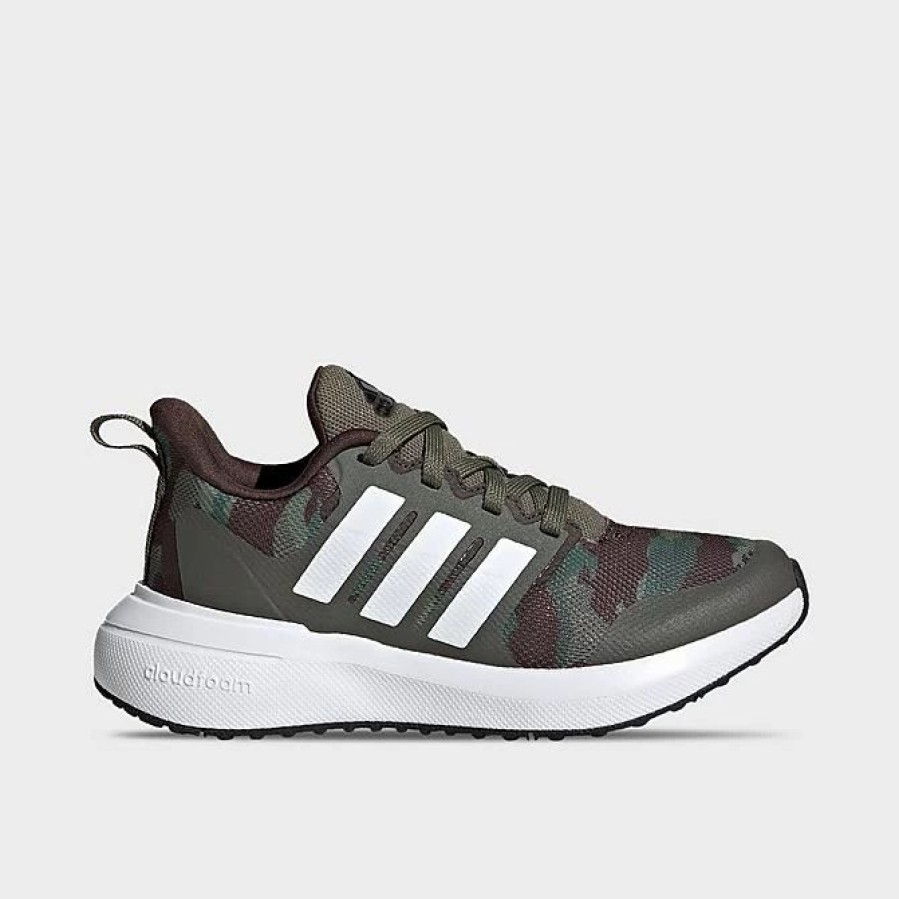 Kids * | Big Kids' Adidas Fortarun 2.0 Cloudfoam Sport Lace Running Shoes Olive Strata/Cloud White/Core Black Ie1972 301