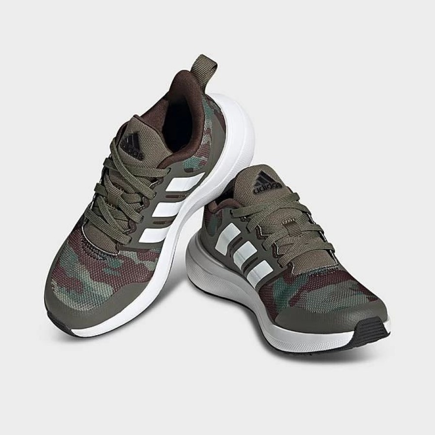 Kids * | Big Kids' Adidas Fortarun 2.0 Cloudfoam Sport Lace Running Shoes Olive Strata/Cloud White/Core Black Ie1972 301