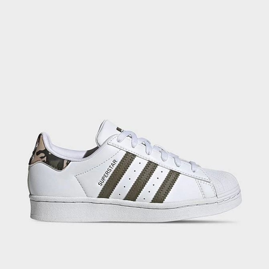 Kids * | Big Kids' Adidas Originals Superstar Recycled Casual Shoes White/Olive Strata/White Hq4287 100