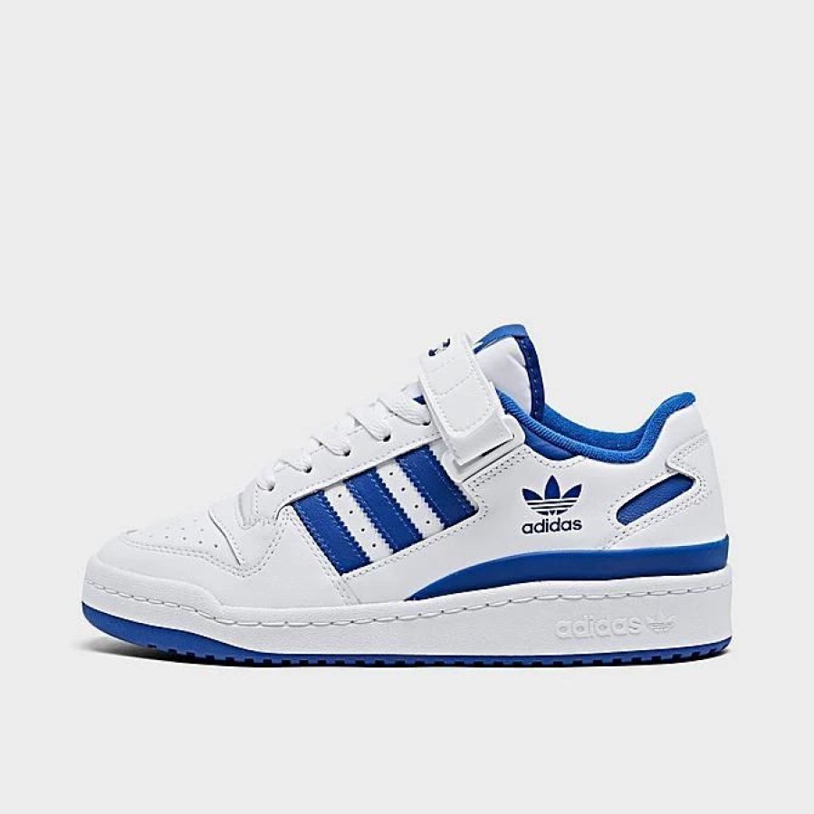 Kids * | Big Kids' Adidas Originals Forum Low Casual Shoes Cloud White/Royal Blue/Cloud White Fy7974 100