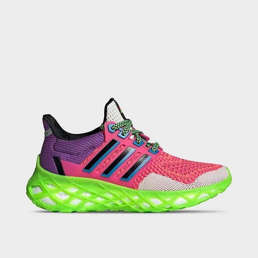 Kids * | Big Kids' Adidas Ultraboost Web Dna Running Shoes Turbo/Team Shock Pink/Crystal White Hr1791 629