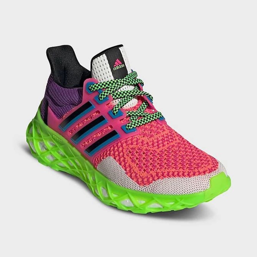 Kids * | Big Kids' Adidas Ultraboost Web Dna Running Shoes Turbo/Team Shock Pink/Crystal White Hr1791 629