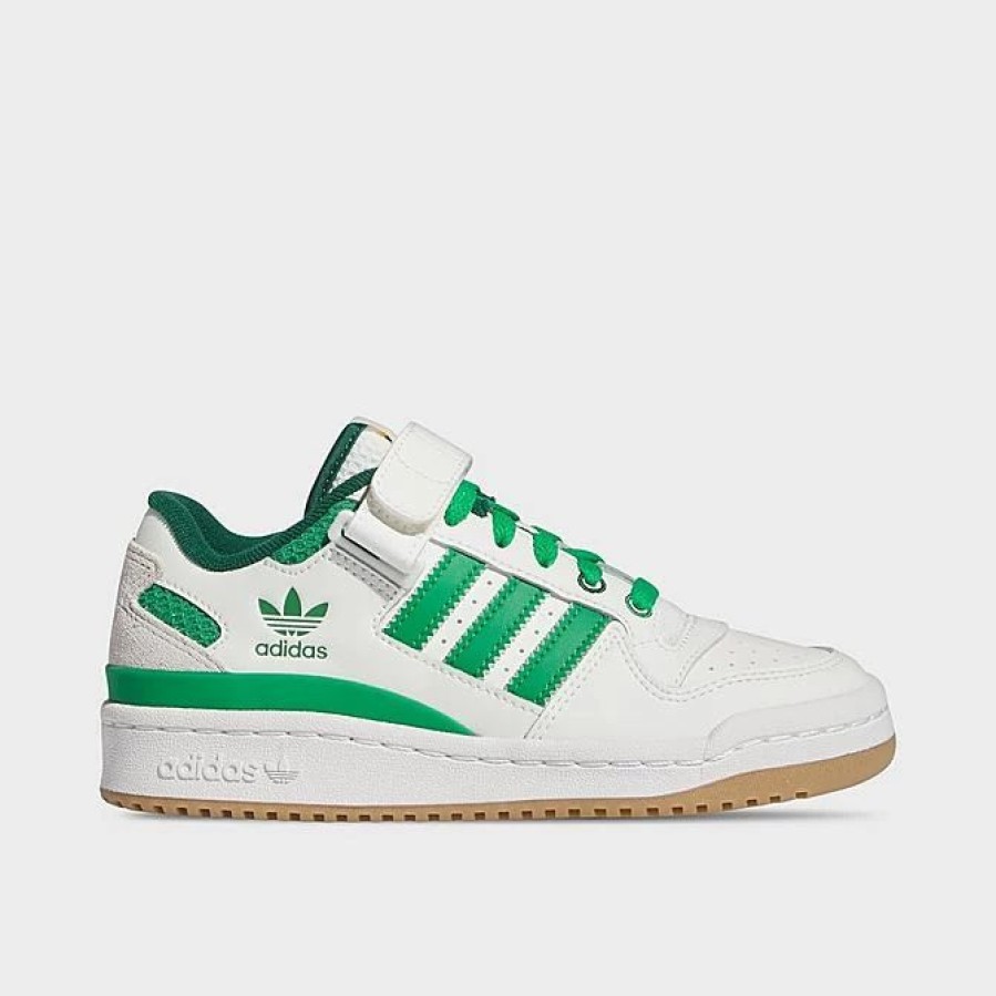 Kids * | Big Kids' Adidas Originals Forum Low Casual Shoes White/Green/Gum If2680 100