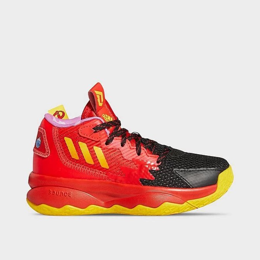 Kids * | Little Kids' Adidas Dame 8 Basketball Shoes Red/Team Yellow/Impact Orange Gw9002 625