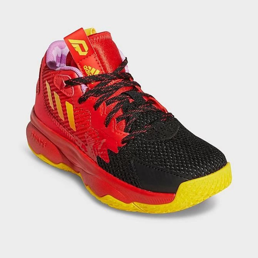 Kids * | Little Kids' Adidas Dame 8 Basketball Shoes Red/Team Yellow/Impact Orange Gw9002 625