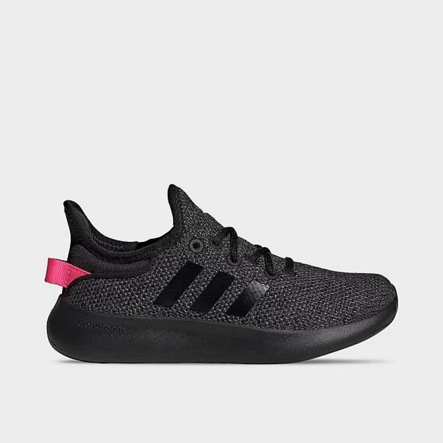 Kids * | Little Kids' Adidas Cloudfoam Pure Spw Casual Shoes Black/Black/Lucid Pink Ig2427P 001