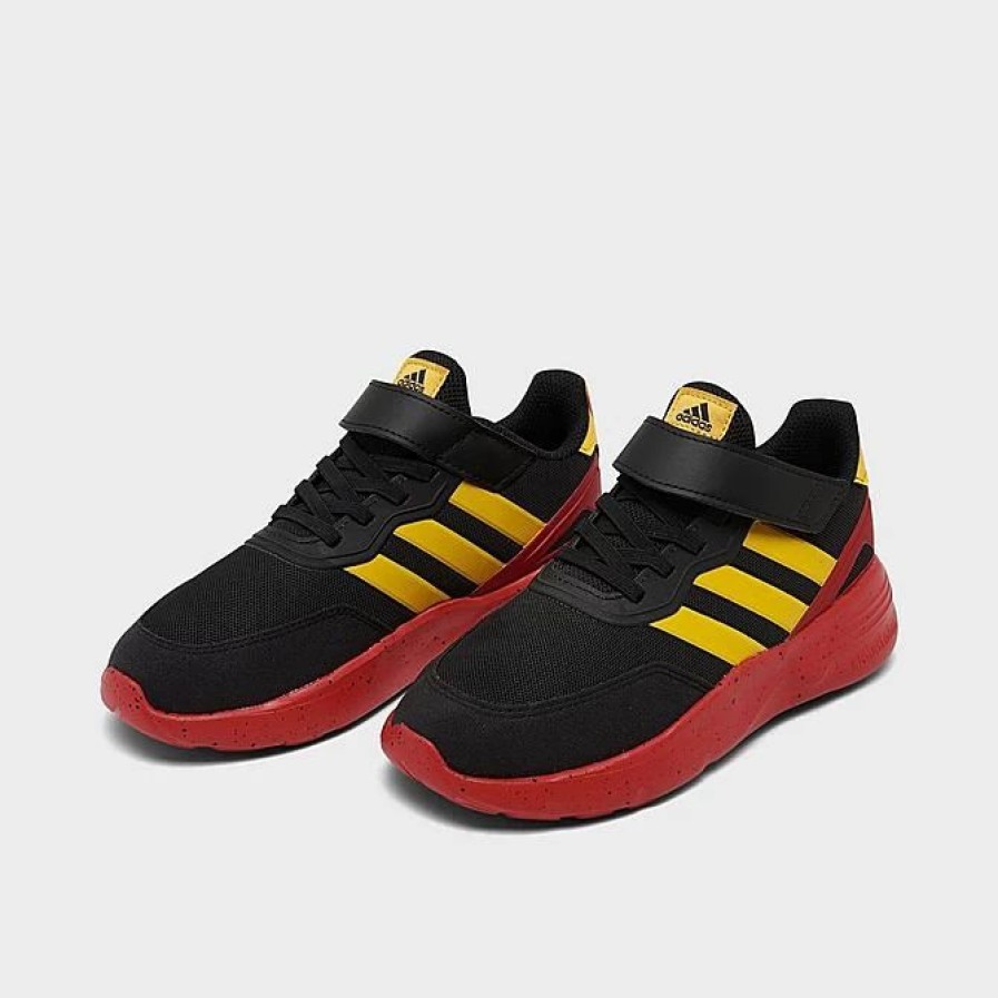 Kids * | Little Kids' Adidas X Disney Mickey Mouse Nebzed Stretch Lace Casual Shoes Black/Bold Gold/Better Scarlet Ig5372 001