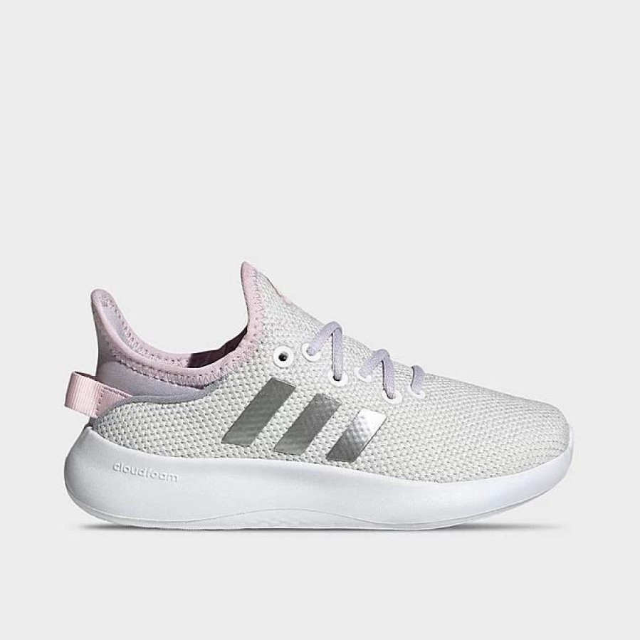 Kids * | Big Kids' Adidas Cloudfoam Pure Spw Casual Shoes Grey/Bliss Lilac/White Ig2429 100