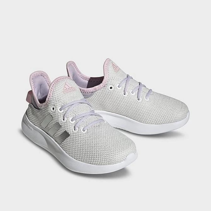 Kids * | Big Kids' Adidas Cloudfoam Pure Spw Casual Shoes Grey/Bliss Lilac/White Ig2429 100