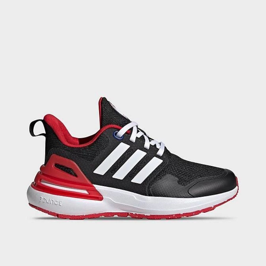 Kids * | Big Kids' Adidas Rapidasport Bounce Sport Lace Casual Shoes Black/White/Better Scarlet Ig7176 001