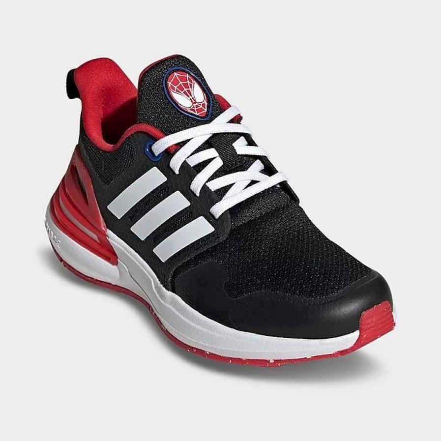 Kids * | Big Kids' Adidas Rapidasport Bounce Sport Lace Casual Shoes Black/White/Better Scarlet Ig7176 001