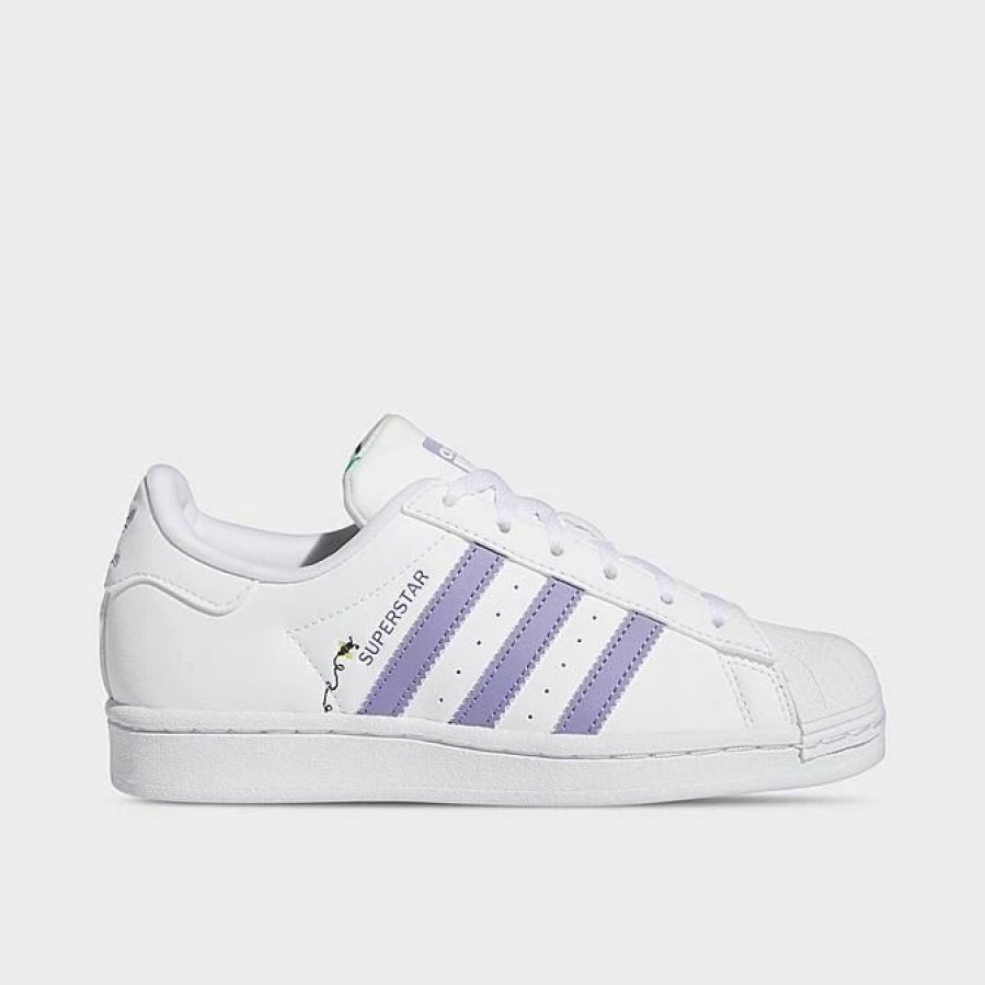 Kids * | Big Kids' Adidas Originals Superstar Recycled Casual Shoes White/Magic Lilac/Energy Ink Hp6215 100