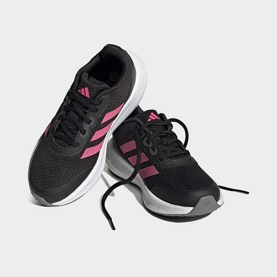 Kids * | Big Kids' Adidas Runfalcon 3 Running Shoes Black/Pulse Magenta/Grey Hp5838 001