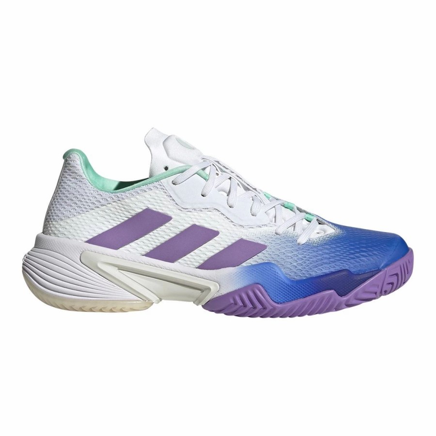 Shoes * | Adidas Women'S Barricade Tennis Shoes Wht/Blu/Pur