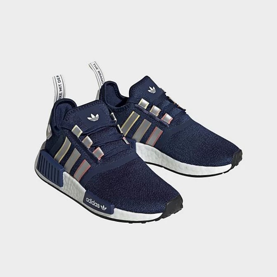 Kids * | Big Kids' Adidas Originals Nmd R1 Casual Shoes Dark Blue/Silver/Black Ig3375 415