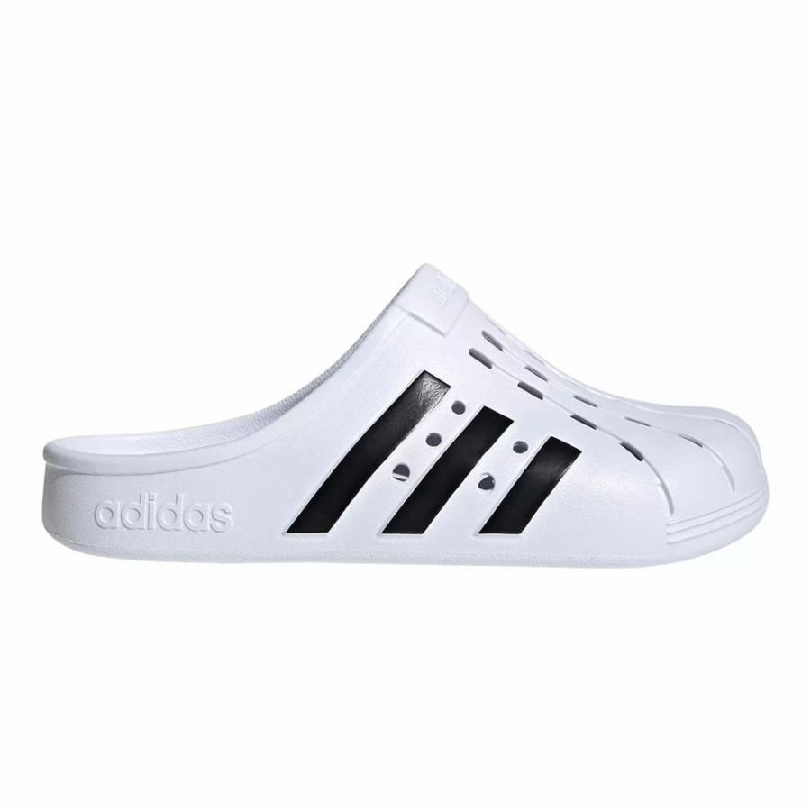 Shoes * | Adidas Men'S Adilette Clog Shower Sandals Garden Shoes Closed Toe White/Black