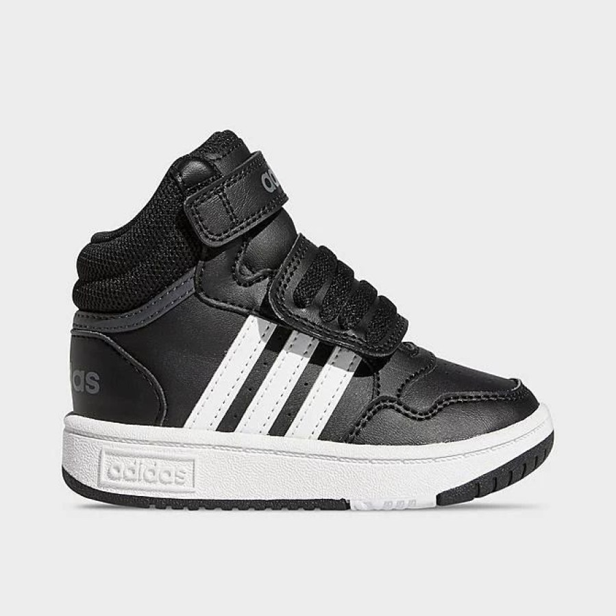 Kids * | Kids' Toddler Adidas Hoops Mid Casual Shoes Black/White/Grey Gw0408 001