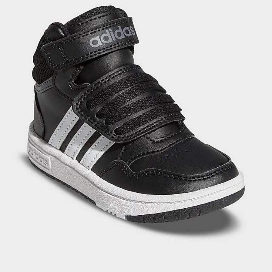 Kids * | Kids' Toddler Adidas Hoops Mid Casual Shoes Black/White/Grey Gw0408 001