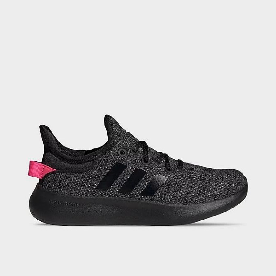 Kids * | Big Kids' Adidas Cloudfoam Pure Spw Casual Shoes Core Black/Core Black/Lucid Pink Ig2427 001