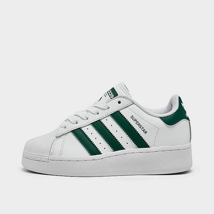 Kids * | Big Kids' Adidas Originals Superstar Xlg Casual Shoes Cloud White/Collegiate Green/Cloud White If0550 100