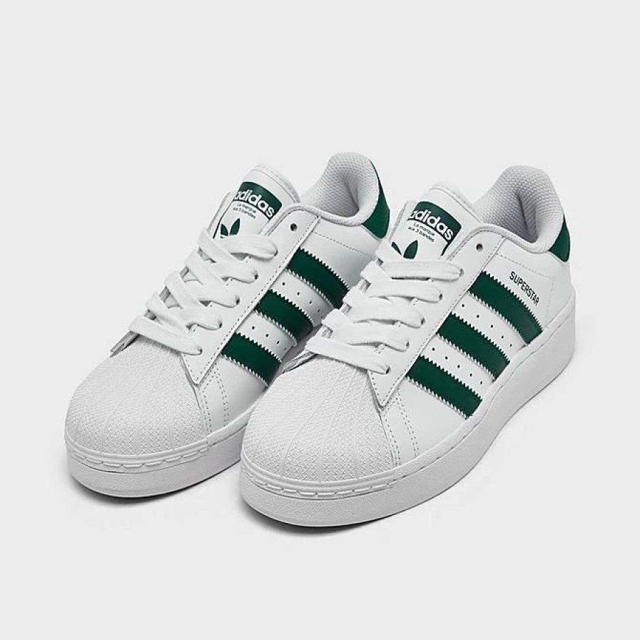 Kids * | Big Kids' Adidas Originals Superstar Xlg Casual Shoes Cloud White/Collegiate Green/Cloud White If0550 100