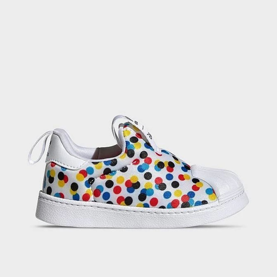 Kids * | Kids' Toddler Adidas Originals Disney Mickey & Minnie Superstar 360 Slip-On Casual Shoes Cloud White/Multicolor Hq4078 100