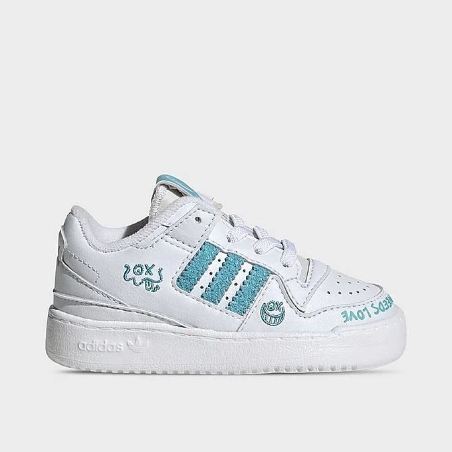 Kids * | Kids' Toddler Adidas Originals X Andre Saraiva Forum Low Classic Basketball Shoes White/White/Blue Hp6281 100