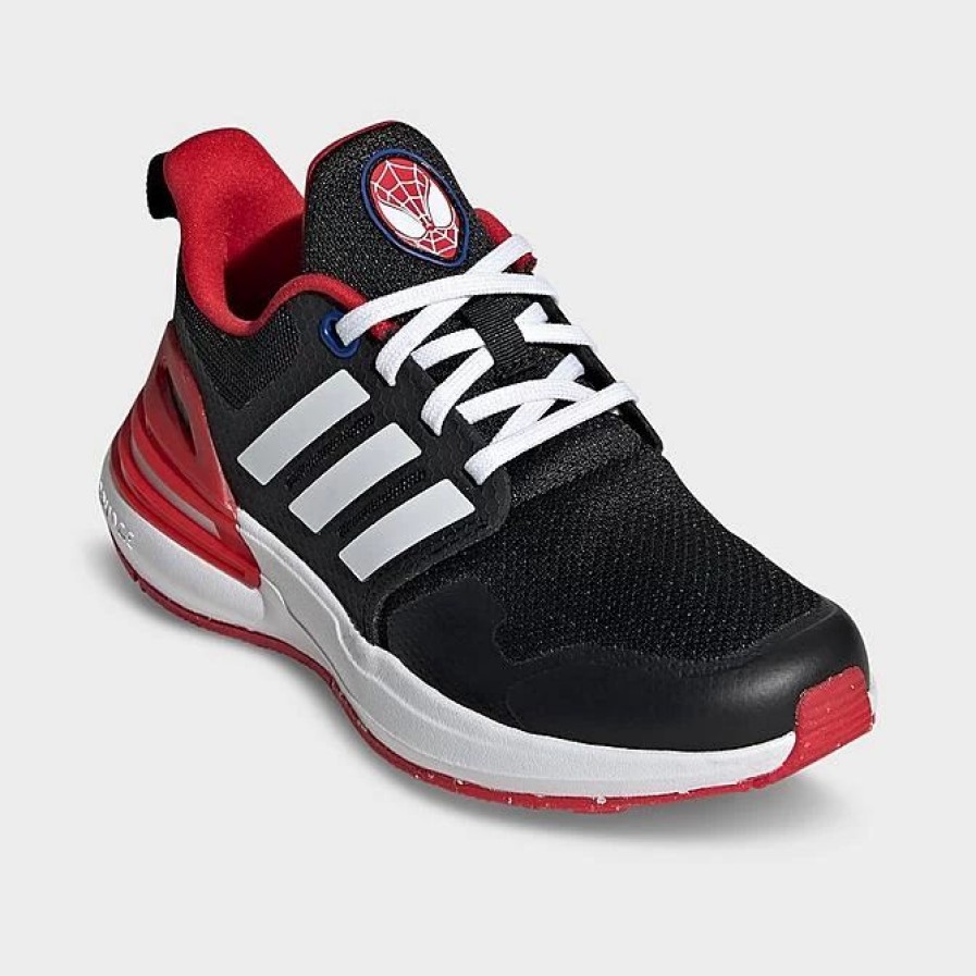 Kids * | Little Kids' Adidas Rapidasport Bounce Sport Lace Casual Shoes Black/White/Better Scarlet Ig7176P 001