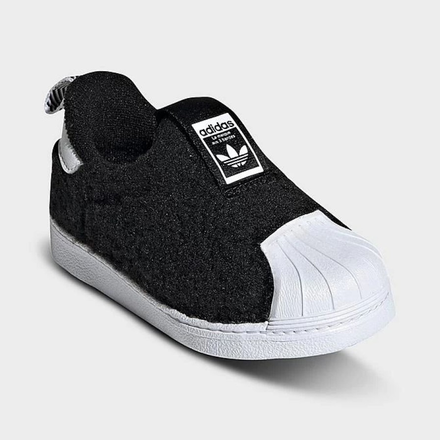 Kids * | Kids' Toddler Adidas Originals Superstar 360 Fuzzy Slip-On Casual Shoes Black/Black/White Q46178 001