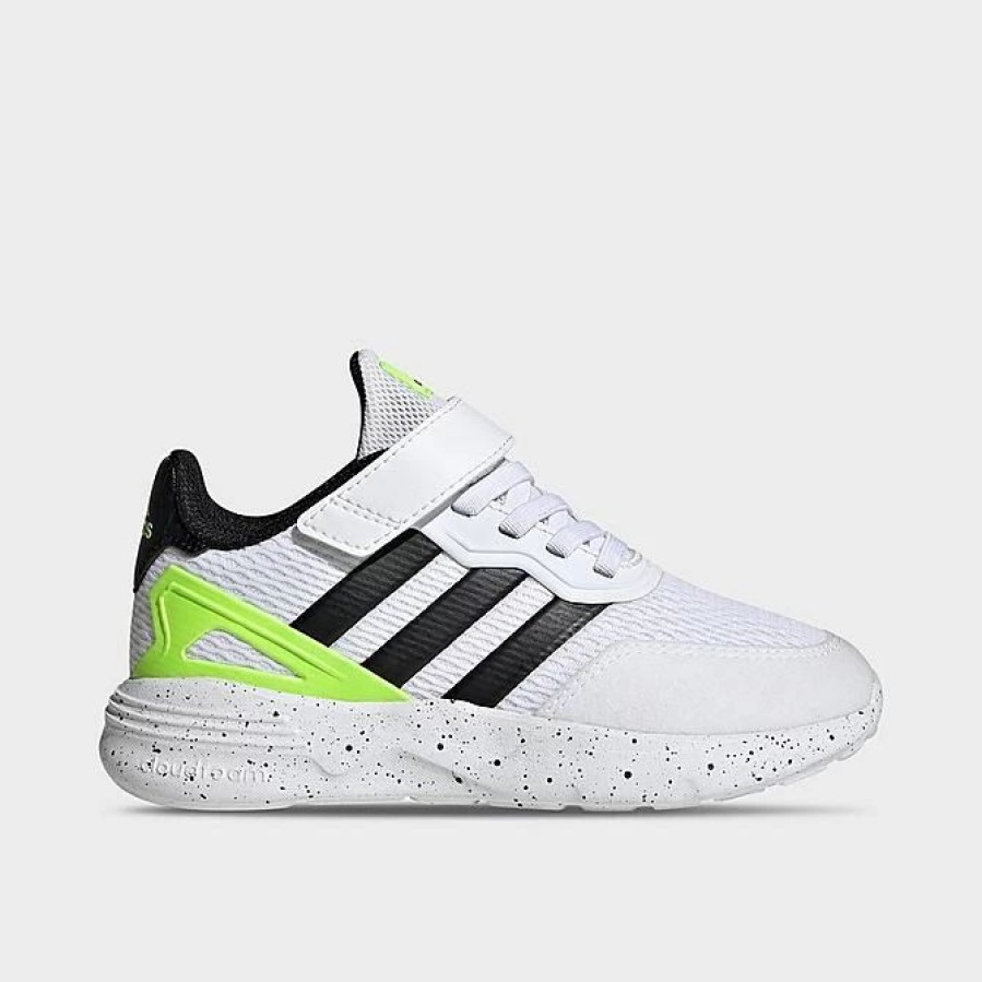 Kids * | Little Kids' Adidas Nebzed Stretch Lace Casual Shoes Cloud White/Core Black/Lucid Lemon Ig0630P 100