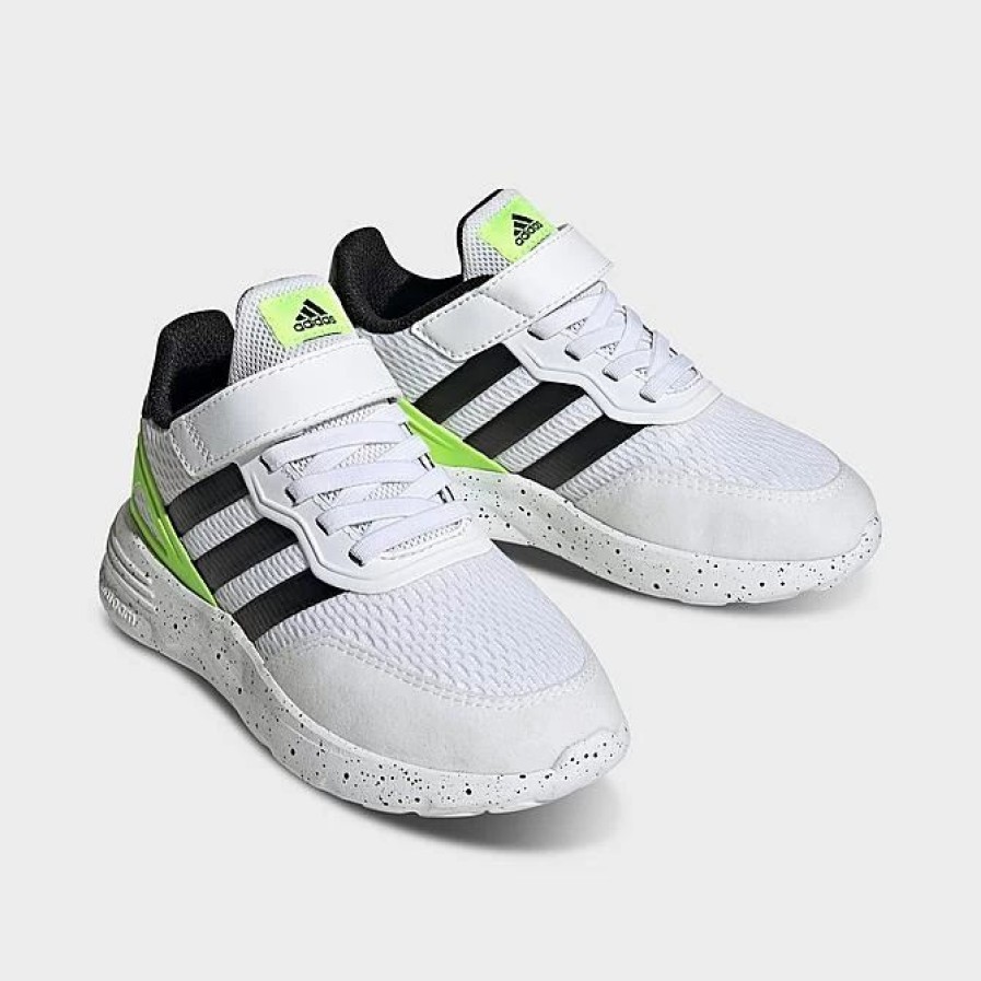 Kids * | Little Kids' Adidas Nebzed Stretch Lace Casual Shoes Cloud White/Core Black/Lucid Lemon Ig0630P 100