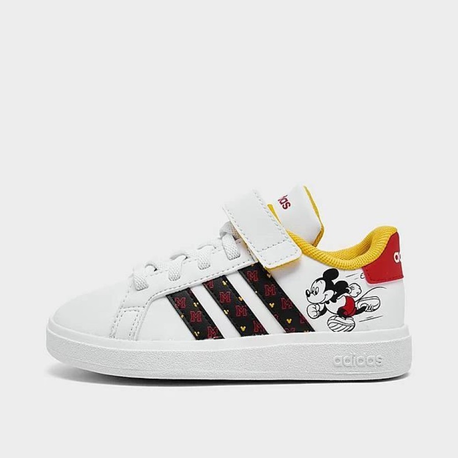 Kids * | Little Kids' Adidas X Disney Mickey Mouse Grand Court Casual Shoes Footwear White/Core Black/Better Scarlet Hp7760 100